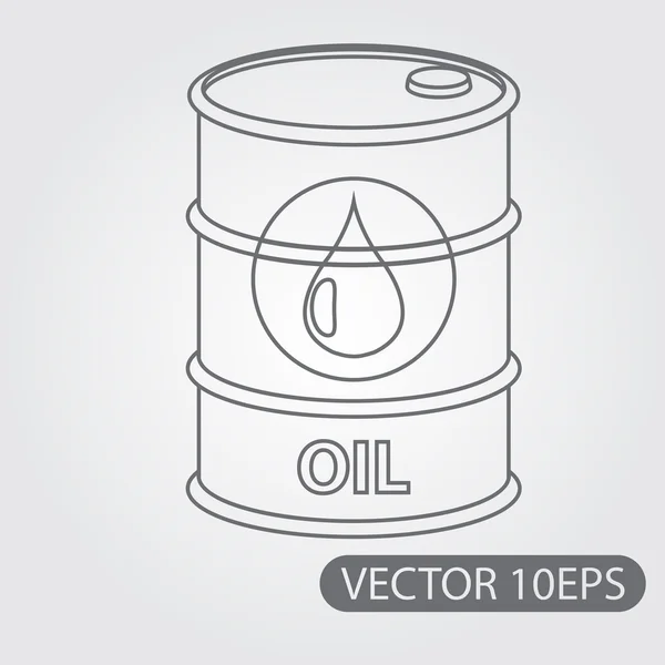 金属製のバレル オイル ストレージ アイコン黒と白外形図. — ストックベクタ