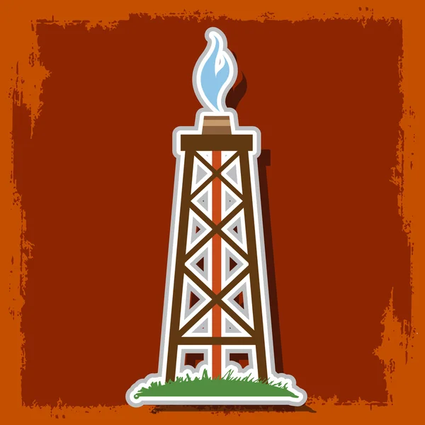 油、ガス掘削装置のロゴ. — ストックベクタ