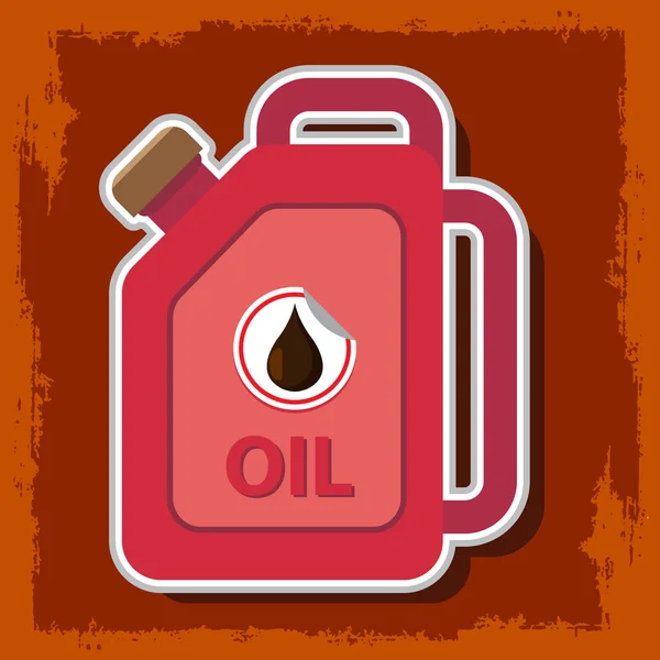 Bote con combustible. Bote de aceite del motor. Concepto de servicio y reparación . — Vector de stock