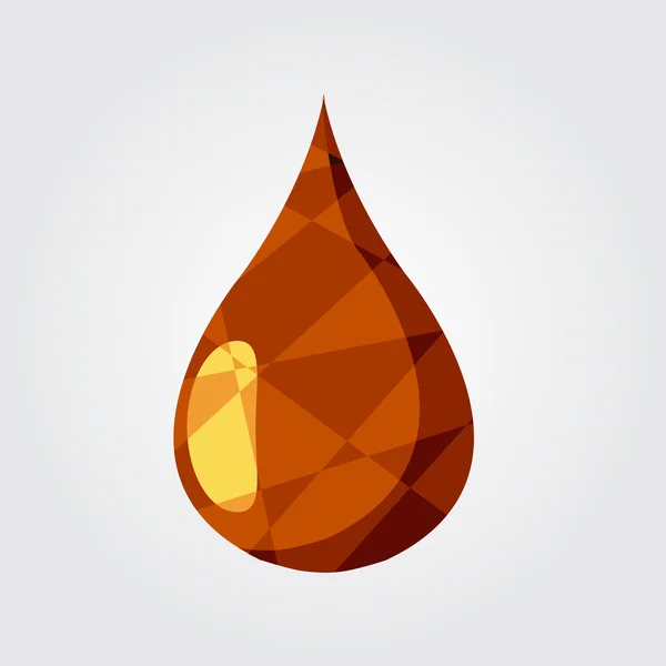Une goutte d'huile logo dans le style polygonal . — Image vectorielle