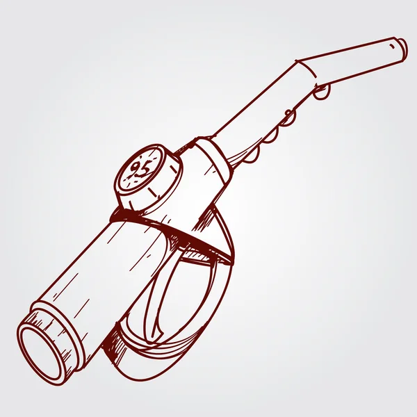 Pistola di rifornimento. Concetto di servizio e riparazione. Disegno di contorno . — Vettoriale Stock