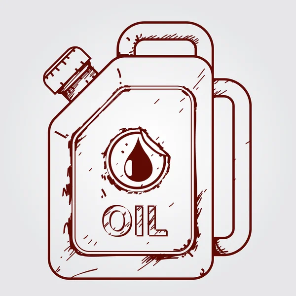 Üzemanyag tartály. Motor olaj tartály. Szolgáltatási koncepció és javítás. Vázlatos rajza. — Stock Vector
