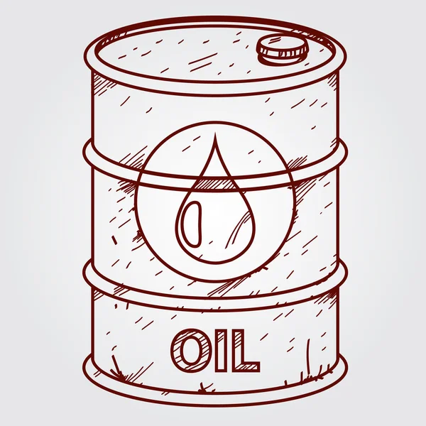 Um barril de combustível. Desenho-quadro . — Vetor de Stock