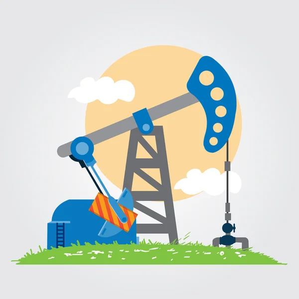 Oil pumps. Oil industry equipment. — Stock Vector