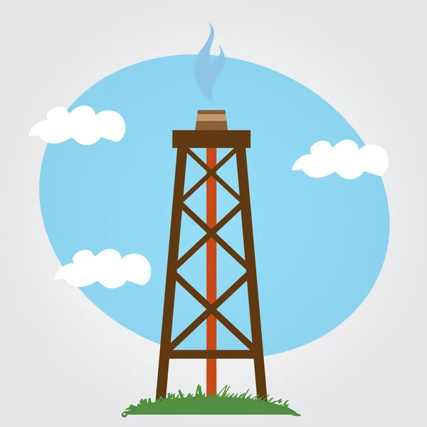 Logo de plate-forme pétrolière, gaz sur fond blanc . — Image vectorielle