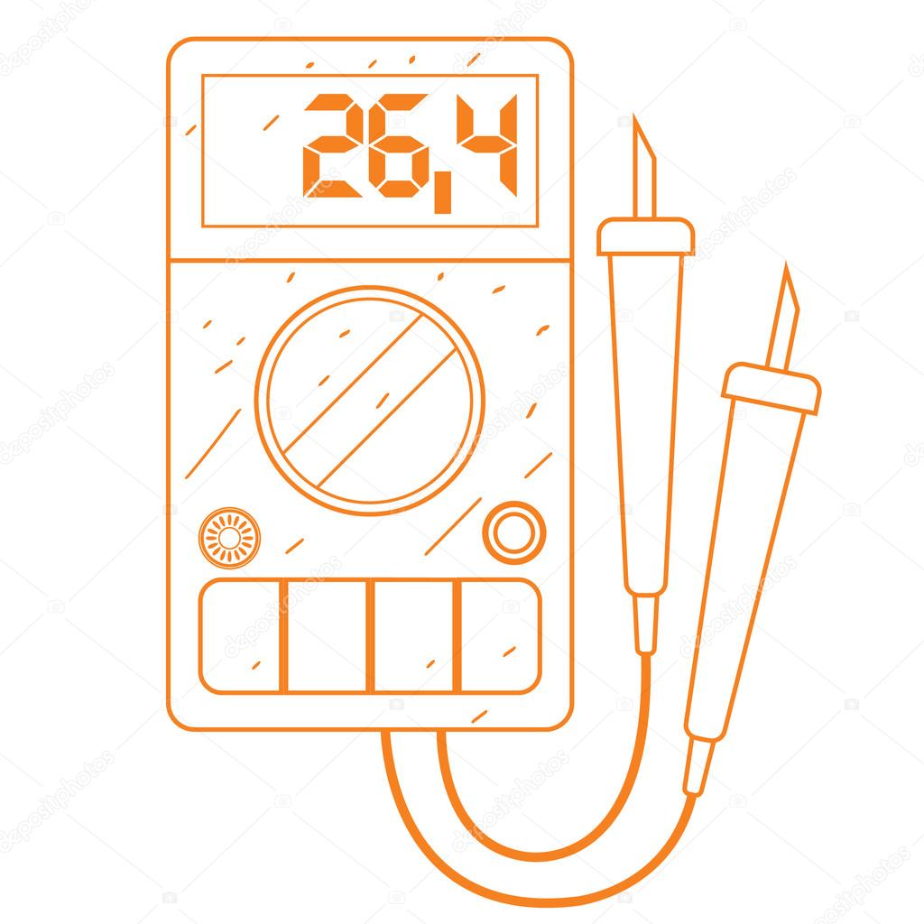 Digital multimeter icon outline drawing. Stock Vector Image by ©filkusto  #116129762