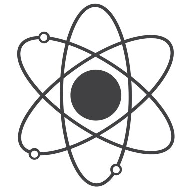 Sembol ve atom çekirdeği çizim anahat.