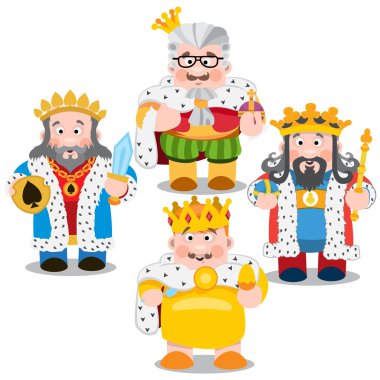 Four kings. Cartoon characters vector. clipart