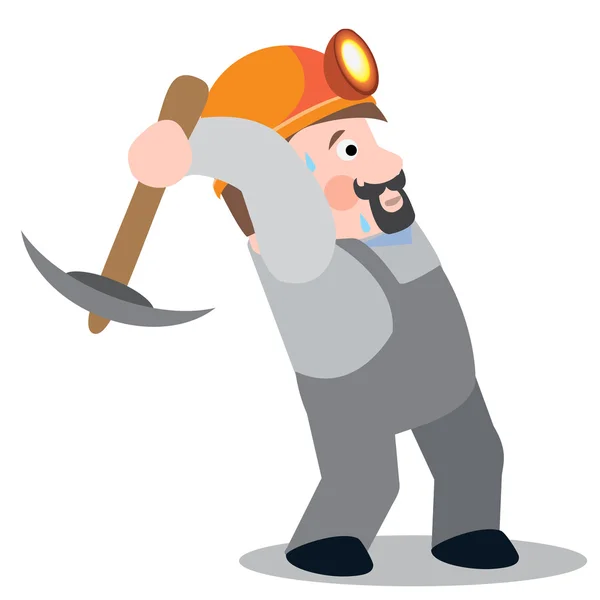 Miner, handyman, builder. A man in work clothes with a pick. — Stock Vector