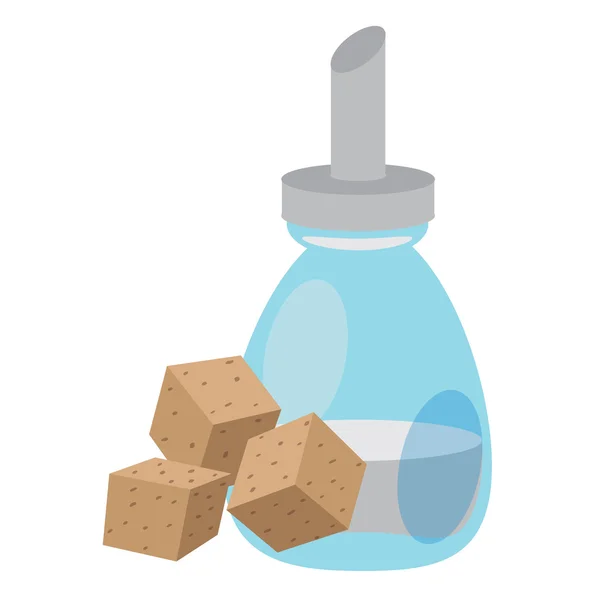 Cubes de sucre de canne et sucre blanc dans le bol à sucre illustration de couleur . — Image vectorielle