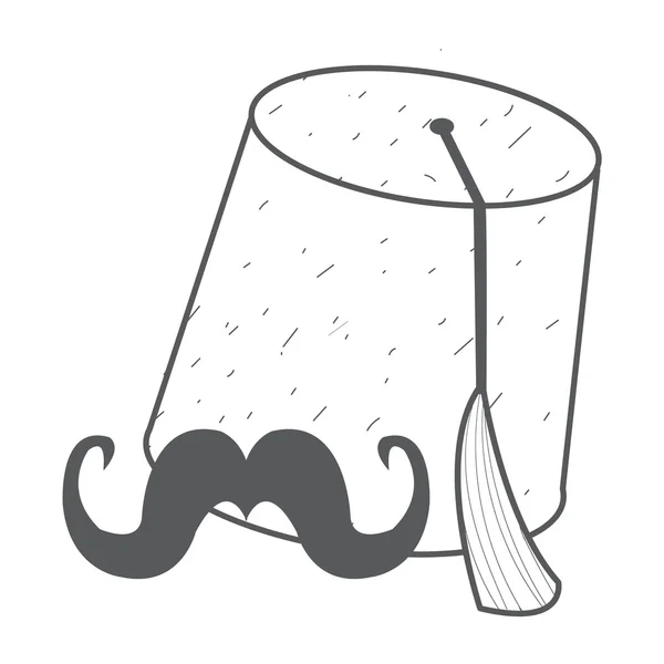 Logo Fès, capuchon en forme de cône tronqué avec un pompon . — Image vectorielle