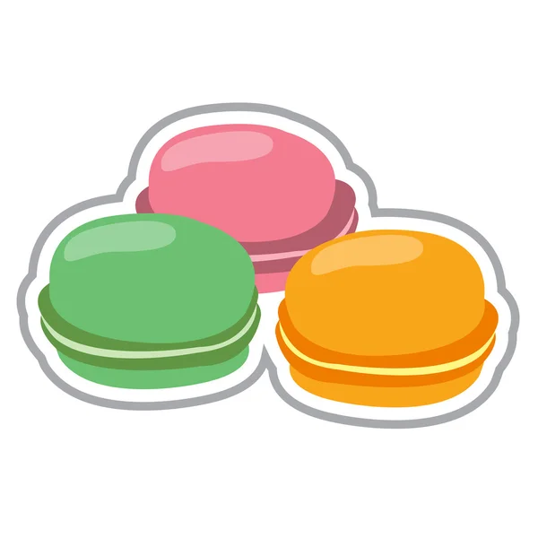 Macaroon logotipo de cor multicolorida. Ilustração colorida de sobremesas e doces . — Vetor de Stock