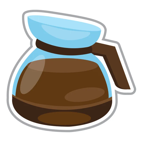 Teekanne brüht Kaffee in der Kaffeemaschine. — Stockvektor