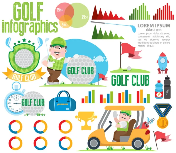 Golf Kulübü ve golf infographics — Stok Vektör