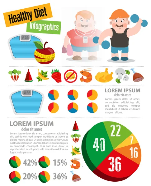 Infográficos de dieta saudável —  Vetores de Stock