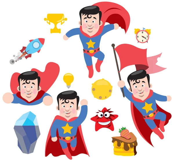 Супермен, суперзвезда, супергерой — стоковый вектор