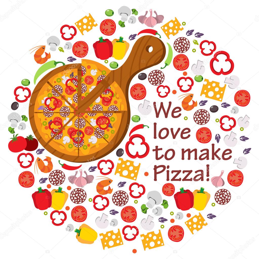 Logos pizza, food, Italy, kitchen