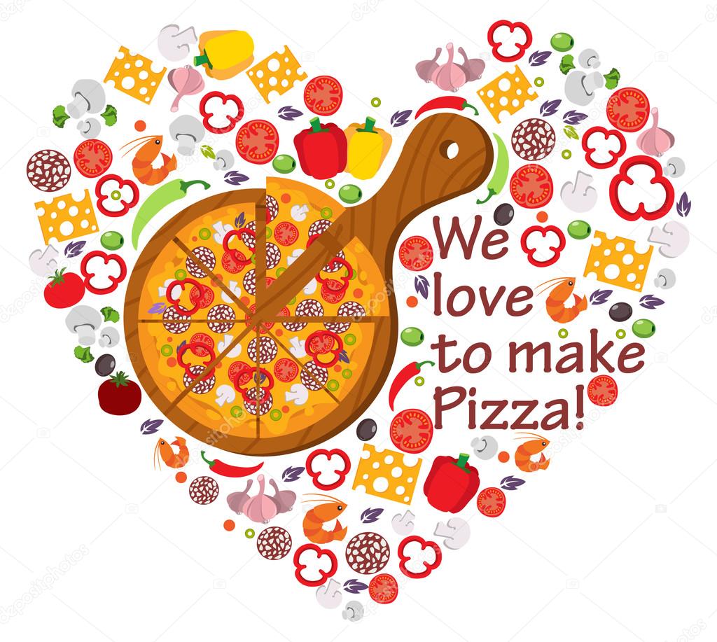 Logotipos pizza, comida, Itália, cozinha — Vetor de Stock ...