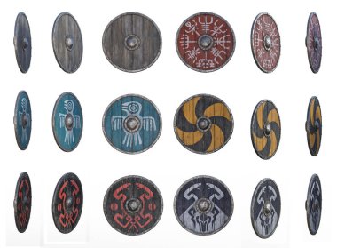 Viking Shields Render On White Background