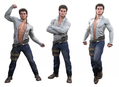 Ampul Avcısı Beyaz Arkaplanda Pozisyon Verdi