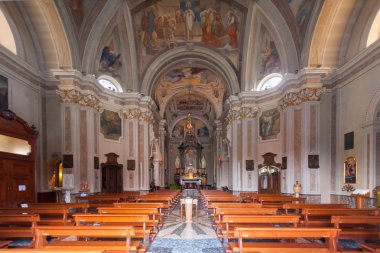 Brunate, İtalya - 2016 olabilir: St Andrew havari Kilisesi Kutsal bir şantiye Como eyaletinde Brunate içinde olduğunu.