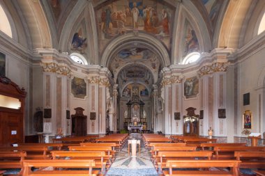 Brunate, İtalya - 2016 olabilir: St Andrew havari Kilisesi Kutsal bir şantiye Como eyaletinde Brunate içinde olduğunu. 