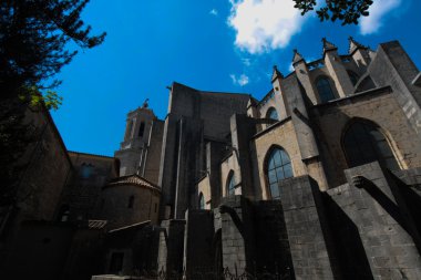 Girona, İspanya - Mayıs 2016: Girona - Gotik Katedrali görünümünü 