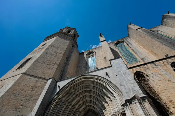 Girona, İspanya - Mayıs 2016: Girona - Gotik Katedrali görünümünü