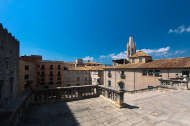 Girona, İspanya - Mayıs 2016: Girona - Gotik Katedrali görünümünü 