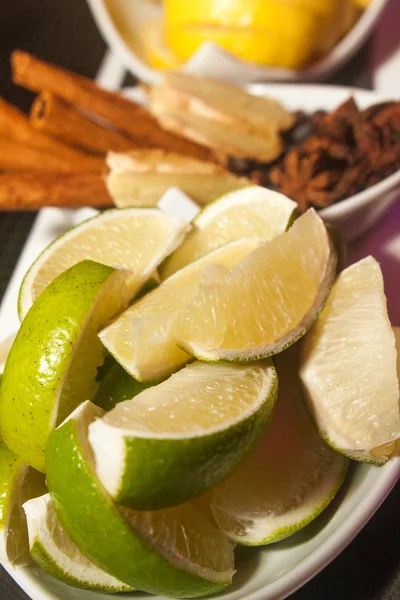 Cocktail ingredienser Lime kanel canella — Stockfoto