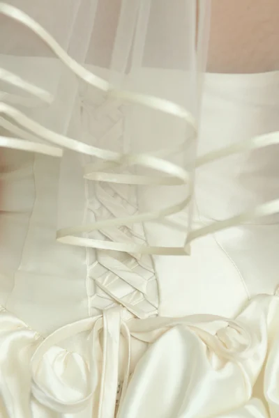 Laces on the wedding dress — Stock Photo, Image