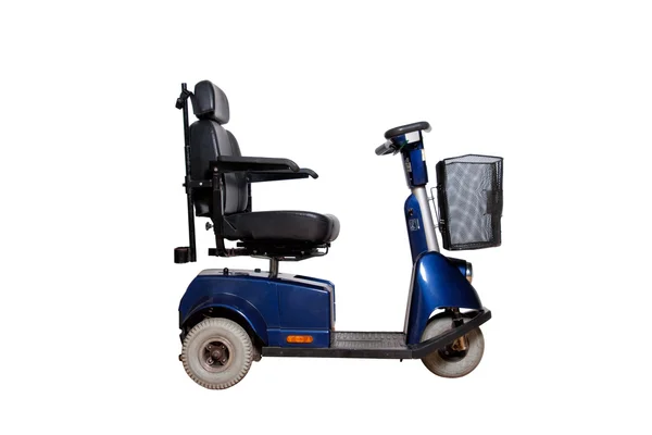 Motorised wheelchair with basket for disposable people — Stock Photo, Image