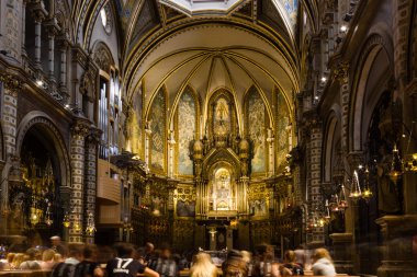 Monserrat, İspanya, 20 Eylül 2016: Santa Maria de Montserrat Manastırı Abadia de Montserrat.