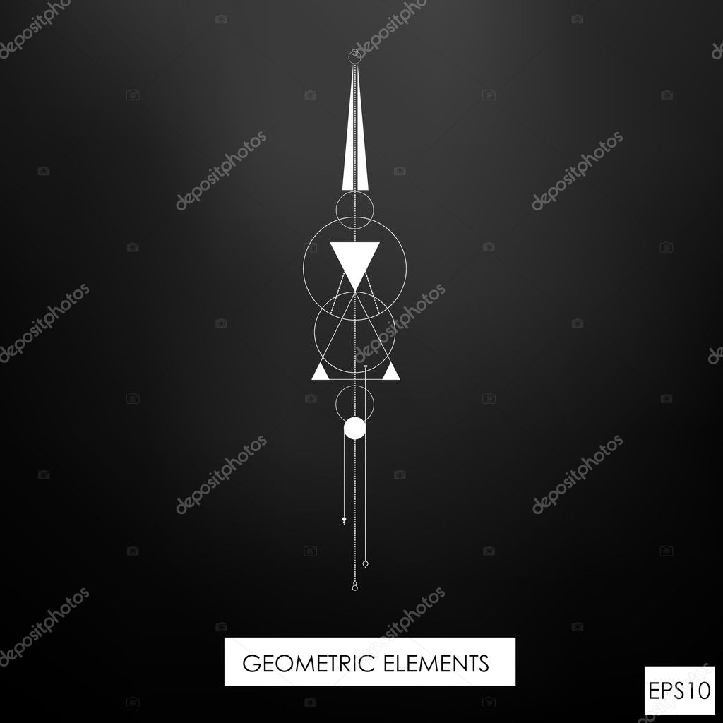 Tribal geometric elements. Perfect minimalism. Good for tattoo, print or cover,