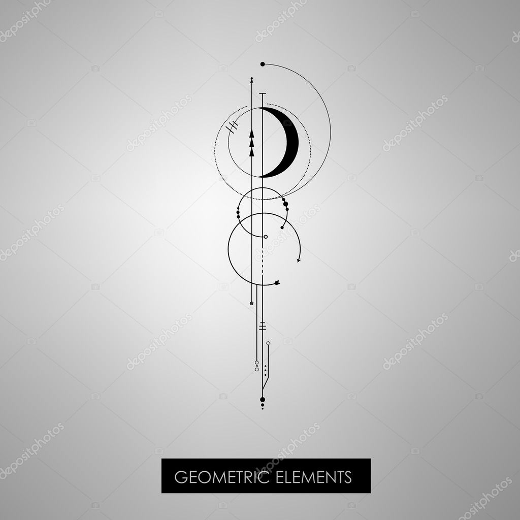 Tribal geometric elements. Tribal minimalism.