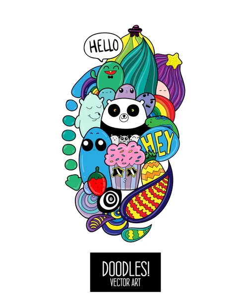 Doodles! Objeto vetorial colorido isolado de alta qualidade . — Vetor de Stock