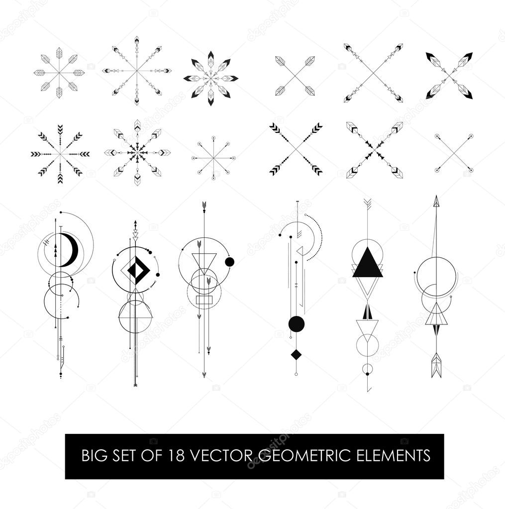 Profitably pack of 18 high quality geometric elements. Sacred geometry.
