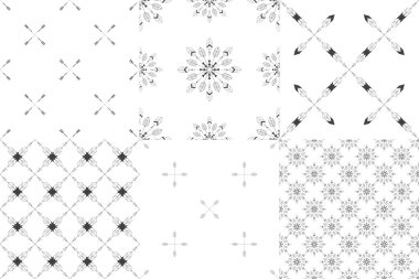 6 kabile minimalizm sorunsuz desenler ayarlayın. Kutsal geometri. Yüksek kaliteli grafik.