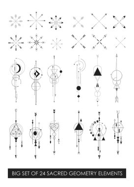 Güzel kaliteli kutsal geometri karlı paketi. Geometrik minimalizm. 