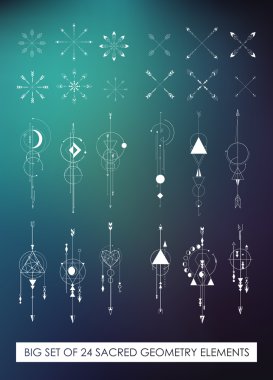 Güzel kaliteli kutsal geometri karlı paketi. Geometrik minimalizm. 