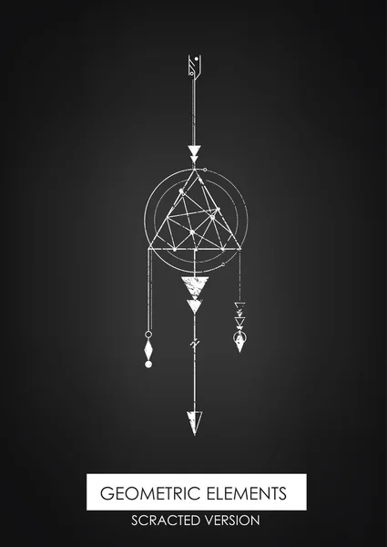 Yüksek kaliteli geometrik eleman. Scrathed sürümü. Kutsal geometri. Yalıtılmış nesneler