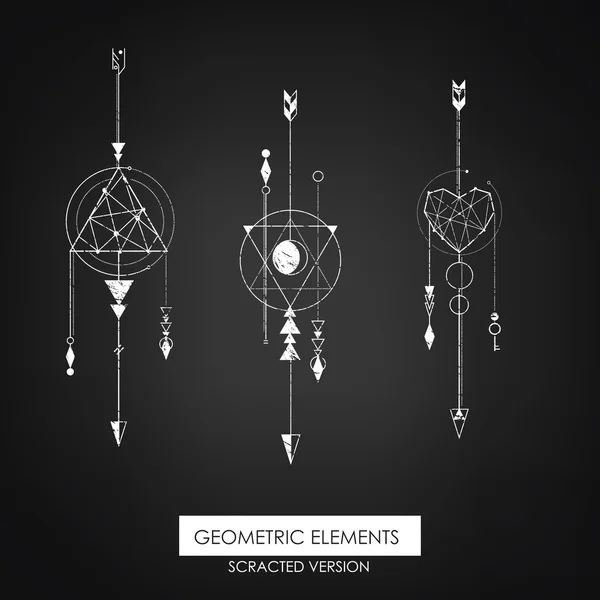 Yüksek kaliteli geometrik eleman. Scrathed sürümü. Kutsal geometri. Yalıtılmış nesneler