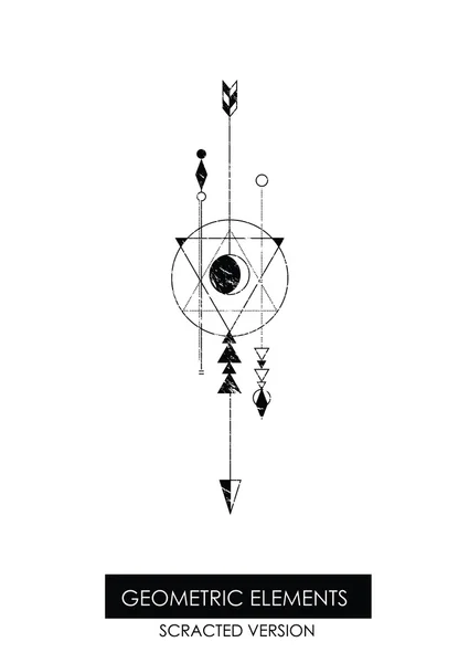 Élément géométrique de haute qualité. Version rayée. Géométrie sacrée. Objets isolés — Image vectorielle