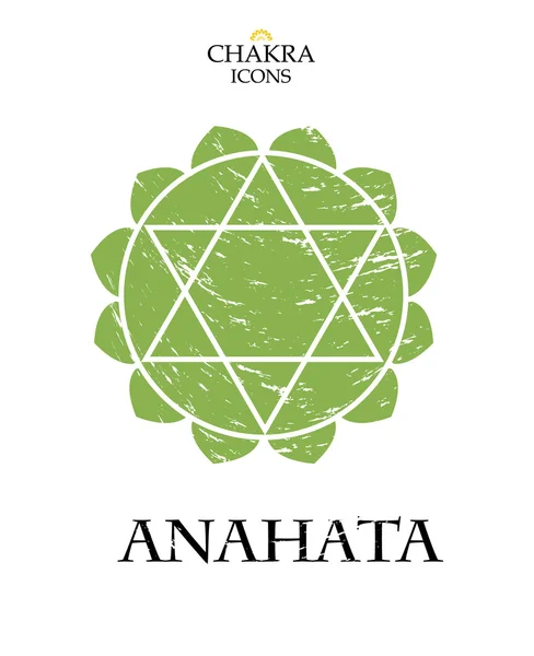 Chakra-Vektor isolierte minimalistische Symbole. anahata. — Stockvektor