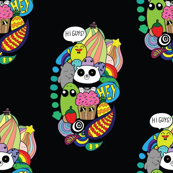 Karalamalar! Renkli yüksek kaliteli vektör seamless modeli.