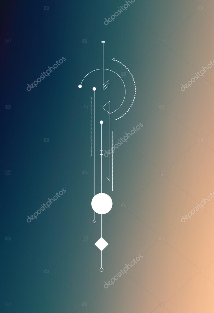 High quality sacred geometry minimalistic vector poster.