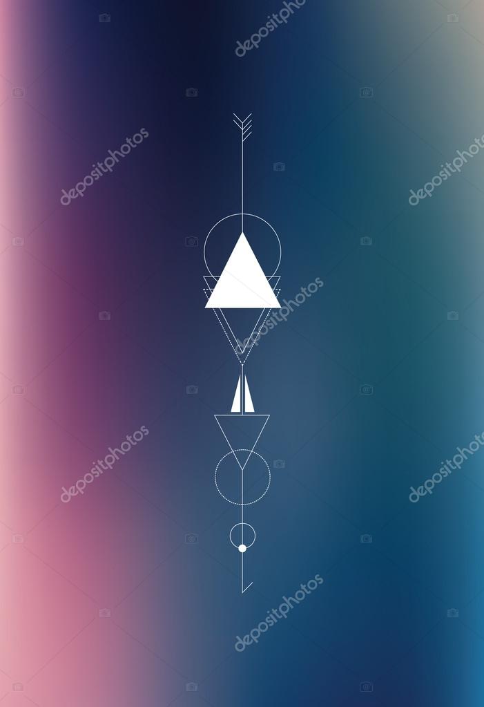 High quality sacred geometry minimalistic vector poster.