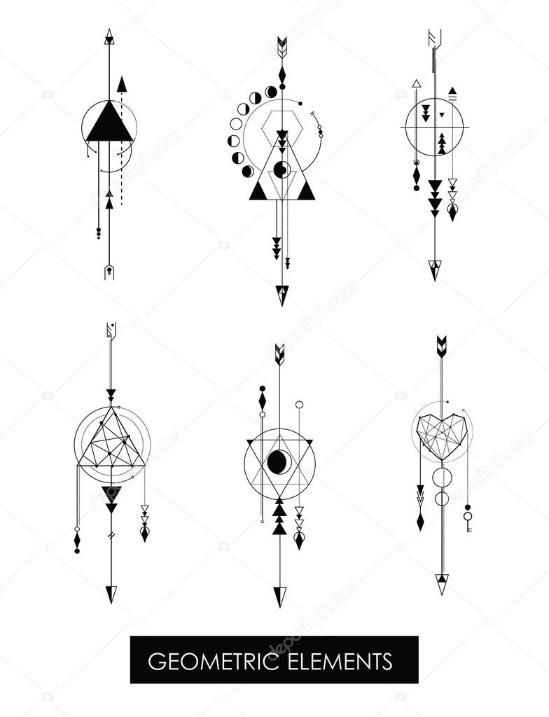 Pack of high quality geometric elements. Sacred geometry.