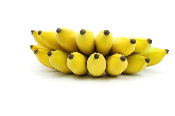 Asian Cultivate banana. Amarelo asiático banana no isolado branco bac — Fotografia de Stock