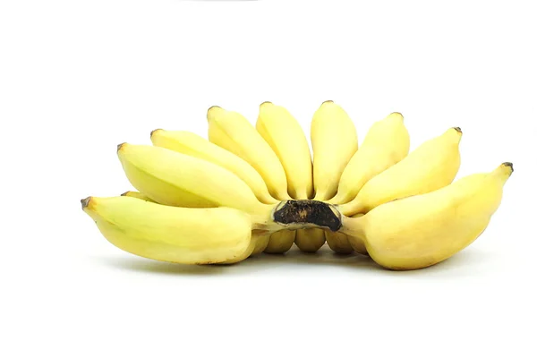 Asian Cultivate banana. Yellow asian banana on isolate white bac — Stock Photo, Image